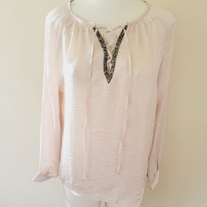 Coco + Carmen satin lace up blouse size s/m
